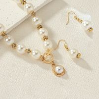Retro Luxurious Queen Solid Color Imitation Pearl Alloy Wholesale Jewelry Set main image 3