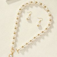 Retro Luxurious Queen Solid Color Imitation Pearl Alloy Wholesale Jewelry Set main image 5