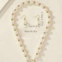 Retro Luxurious Queen Solid Color Imitation Pearl Alloy Wholesale Jewelry Set main image 2