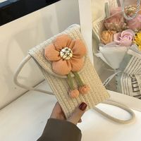 Women's Small Straw Flower Cute Basic Flowers Flip Cover Crossbody Bag main image 6