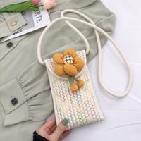 Women's Small Straw Flower Cute Basic Flowers Flip Cover Crossbody Bag main image 2