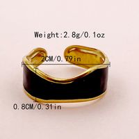 Vintage Style Commute Sector Moon 304 Stainless Steel 14K Gold Plated Natural Stone Zircon Rings In Bulk sku image 1