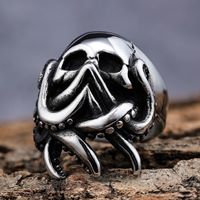 Hip-Hop Streetwear Skull 304 Stainless Steel Rings In Bulk main image 1