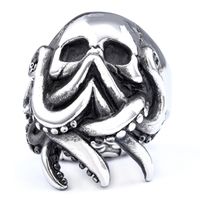 Hip-Hop Streetwear Skull 304 Stainless Steel Rings In Bulk sku image 2