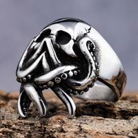 Hip-Hop Streetwear Skull 304 Stainless Steel Rings In Bulk main image 4