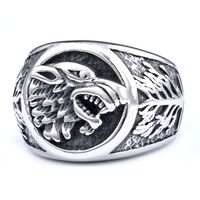 Hip-Hop Streetwear Color Block 304 Stainless Steel Carving Men's Rings main image 2