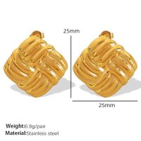 1 Pair Casual Luxurious Modern Style Geometric Plating 304 Stainless Steel 18K Gold Plated Drop Earrings main image 9