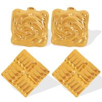 1 Pair Casual Luxurious Modern Style Geometric Plating 304 Stainless Steel 18K Gold Plated Drop Earrings main image 8
