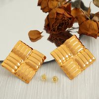 1 Pair Casual Luxurious Modern Style Geometric Plating 304 Stainless Steel 18K Gold Plated Drop Earrings main image 5