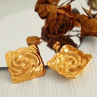 1 Pair Casual Luxurious Modern Style Geometric Plating 304 Stainless Steel 18K Gold Plated Drop Earrings main image 3