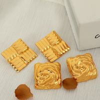 1 Pair Casual Luxurious Modern Style Geometric Plating 304 Stainless Steel 18K Gold Plated Drop Earrings main image 2