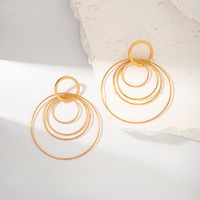 1 Pair Casual Classic Style Round Patchwork Plating 304 Stainless Steel 14K Gold Plated Drop Earrings main image 1