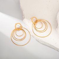 1 Pair Casual Classic Style Round Patchwork Plating 304 Stainless Steel 14K Gold Plated Drop Earrings main image 4