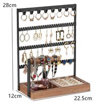 Fashion Geometric Solid Wood Iron Jewelry Display Jewelry Rack sku image 1