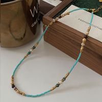 Simple Style Geometric Natural Stone Malachite Freshwater Pearl Necklace In Bulk sku image 5