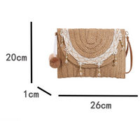 Women's Medium Straw Geometric Elegant Flip Cover Square Bag main image 2