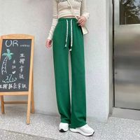 Women's Class School Daily Classic Style Simple Solid Color Ankle-Length Full Length Drawstring Elastic Waist Washed Casual Pants Sweatpants main image 7