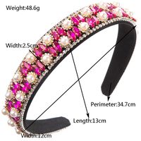 Women's Casual Vacation Classic Style Color Block Alloy Cloth Glass Inlay Rhinestones Glass Pearl Hair Band main image 2