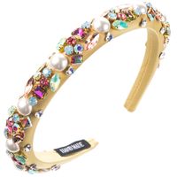 Women's Casual Vacation Classic Style Color Block Alloy Glass Plating Inlay Glass Hair Band sku image 1