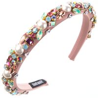 Women's Casual Vacation Classic Style Color Block Alloy Glass Plating Inlay Glass Hair Band sku image 2