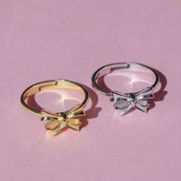 Copper Gold Plated Casual Plating Hollow Out Bow Knot Open Rings Rings main image 4