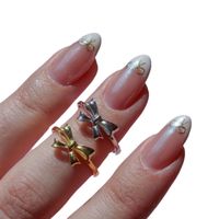 Copper Gold Plated Casual Plating Hollow Out Bow Knot Open Rings Rings main image 5