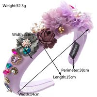 Women's Casual Vacation Classic Style Flower Alloy Cloth Plating Inlay Glass Pearl Hair Band main image 2