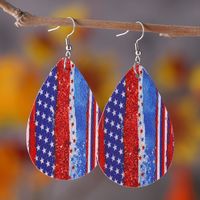 1 Pair Retro Star Water Droplets Pu Leather Drop Earrings main image 8