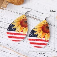 1 Pair Retro Star Water Droplets Pu Leather Drop Earrings main image 5