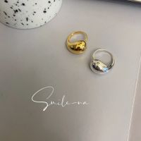 Sterling Silver Gold Plated Casual Plating Solid Color Open Rings main image 4