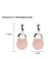 1 Pair Simple Style Round Plating Inlay Brass Natural Stone 18K Gold Plated Drop Earrings main image 2