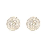 1 Pair Elegant Lady Streetwear Round Inlay Alloy Rhinestones Ear Studs main image 3
