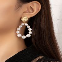 1 Pair Luxurious Queen British Style Water Droplets Pearl Plastic Drop Earrings main image 1