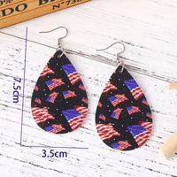1 Pair Retro National Flag Star Water Droplets Pu Leather Drop Earrings main image 6