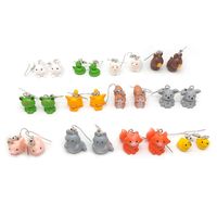 1 Pair Casual Cute Simple Style Animal Fox Frog Alloy Resin main image 6