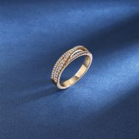 Copper 18K Gold Plated Simple Style Streetwear Plating Inlay Solid Color Zircon Rings main image 6