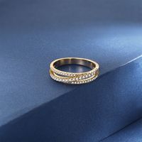 Copper 18K Gold Plated Simple Style Streetwear Plating Inlay Solid Color Zircon Rings main image 1