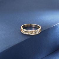 Copper 18K Gold Plated Simple Style Streetwear Plating Inlay Solid Color Zircon Rings main image 8