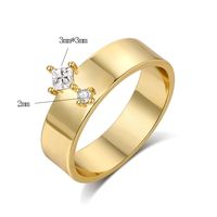 Copper 18K Gold Plated Simple Style Streetwear Plating Inlay Solid Color Zircon Rings sku image 2