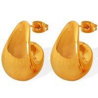 1 Pair Elegant Luxurious Modern Style Moon Plating 304 Stainless Steel 18K Gold Plated Ear Studs main image 6
