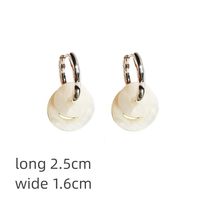 1 Pair Original Design Simple Style Geometric Plating Shell Brass 18K Gold Plated Drop Earrings main image 2