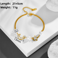 Stainless Steel 18K Gold Plated Casual Simple Style Pearl Inlay Star Moon Shell Bracelets Earrings Necklace main image 8