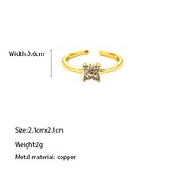 Kupfer Vergoldet Elegant Glam Luxuriös Inlay Carving Einfarbig Zirkon Offener Ring sku image 2