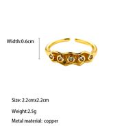 Copper Gold Plated Elegant Glam Luxurious Inlay Carving Solid Color Zircon Open Rings main image 5