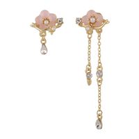 1 Pair Simple Style Classic Style Flower Inlay Alloy Rhinestones Drop Earrings main image 5