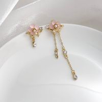 1 Pair Simple Style Classic Style Flower Inlay Alloy Rhinestones Drop Earrings main image 7