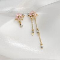 1 Pair Simple Style Classic Style Flower Inlay Alloy Rhinestones Drop Earrings main image 6