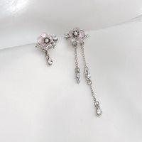 1 Pair Simple Style Classic Style Flower Inlay Alloy Rhinestones Drop Earrings sku image 2