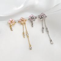 1 Pair Simple Style Classic Style Flower Inlay Alloy Rhinestones Drop Earrings main image 8