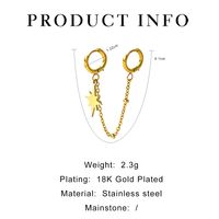1 Piece Simple Style Solid Color Plating 304 Stainless Steel 18K Gold Plated Earrings main image 4